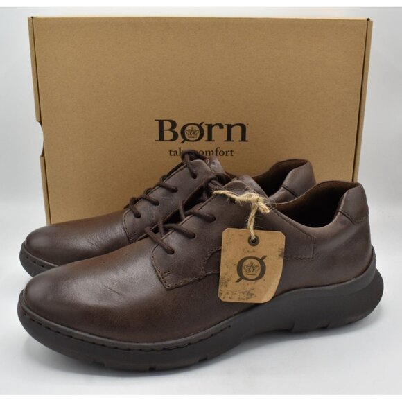 Born Mens Size Cornell Dark Brown Full Grain Leather Oxford